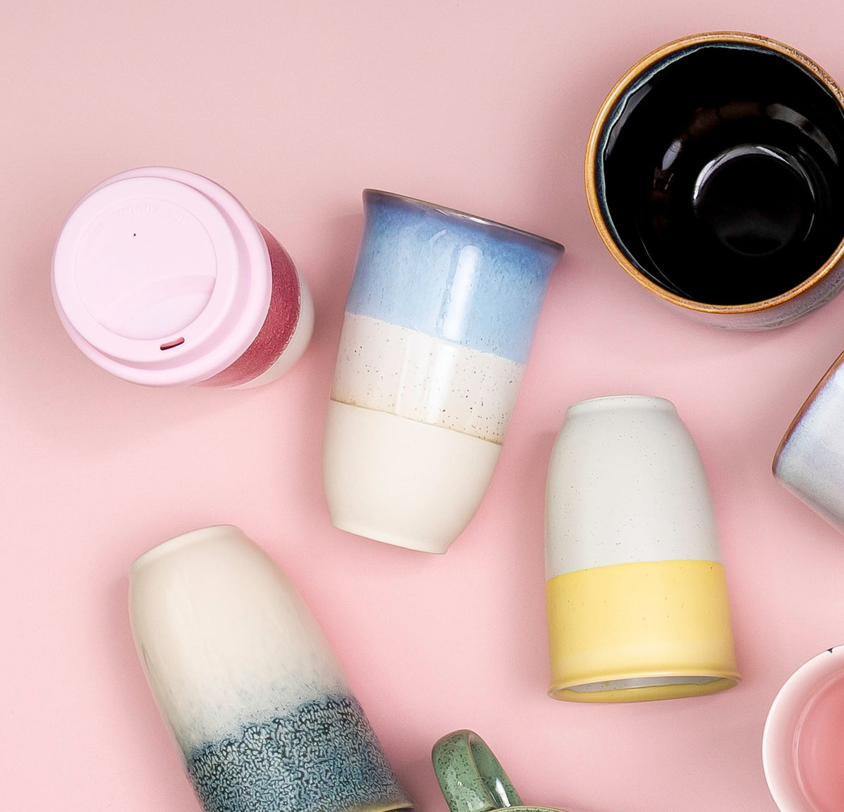 Pink Lid and Sleeve for 16oz cup