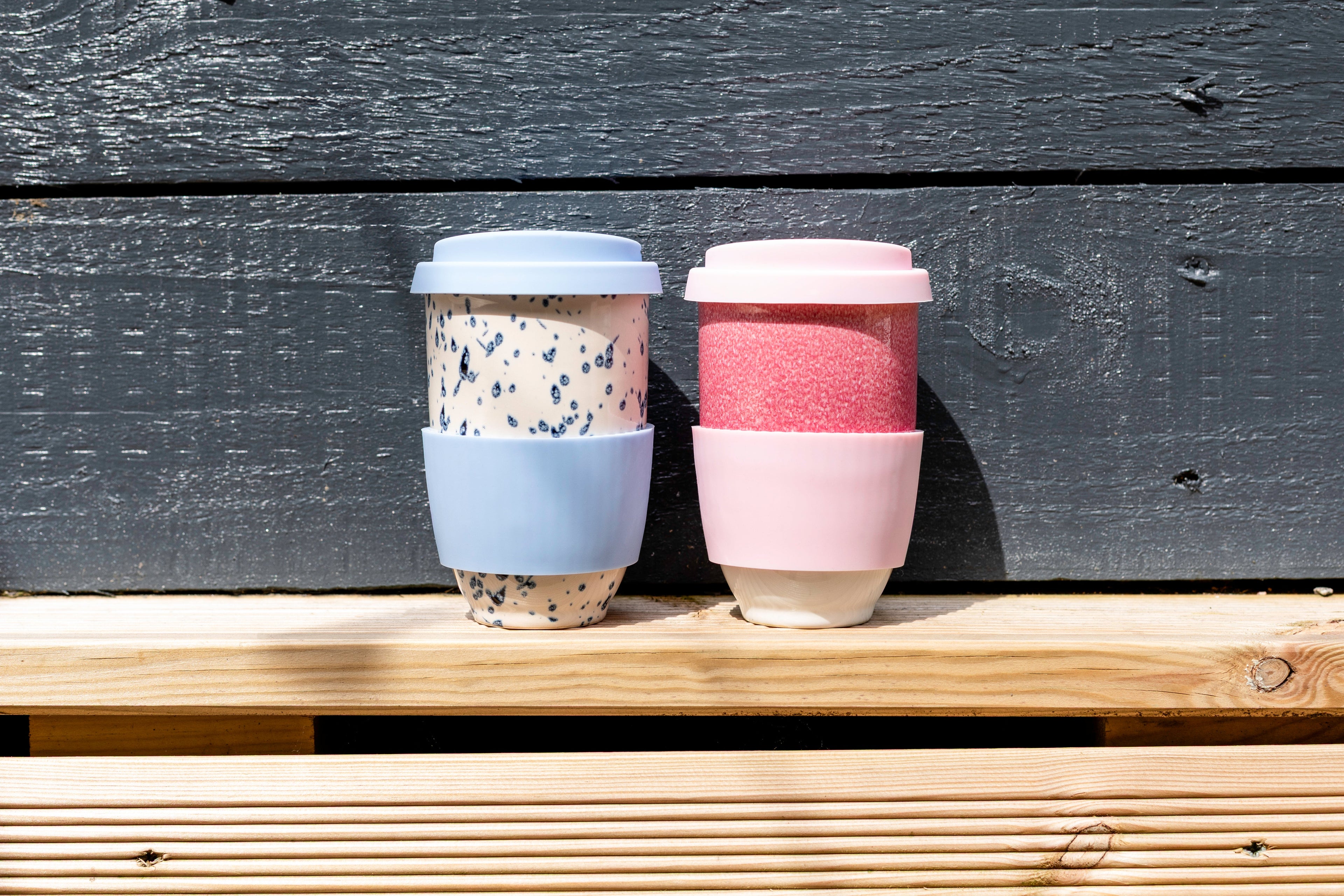 Pink Lid and Sleeve for 12oz cup